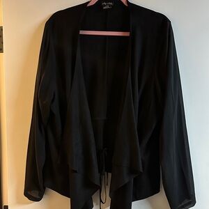 City Chic Black suede Draped Cardigan